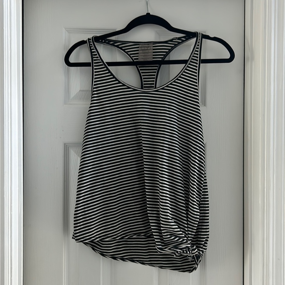 DYI black and white striped tank